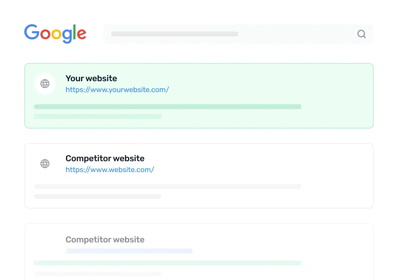 Google ranking representation graphic