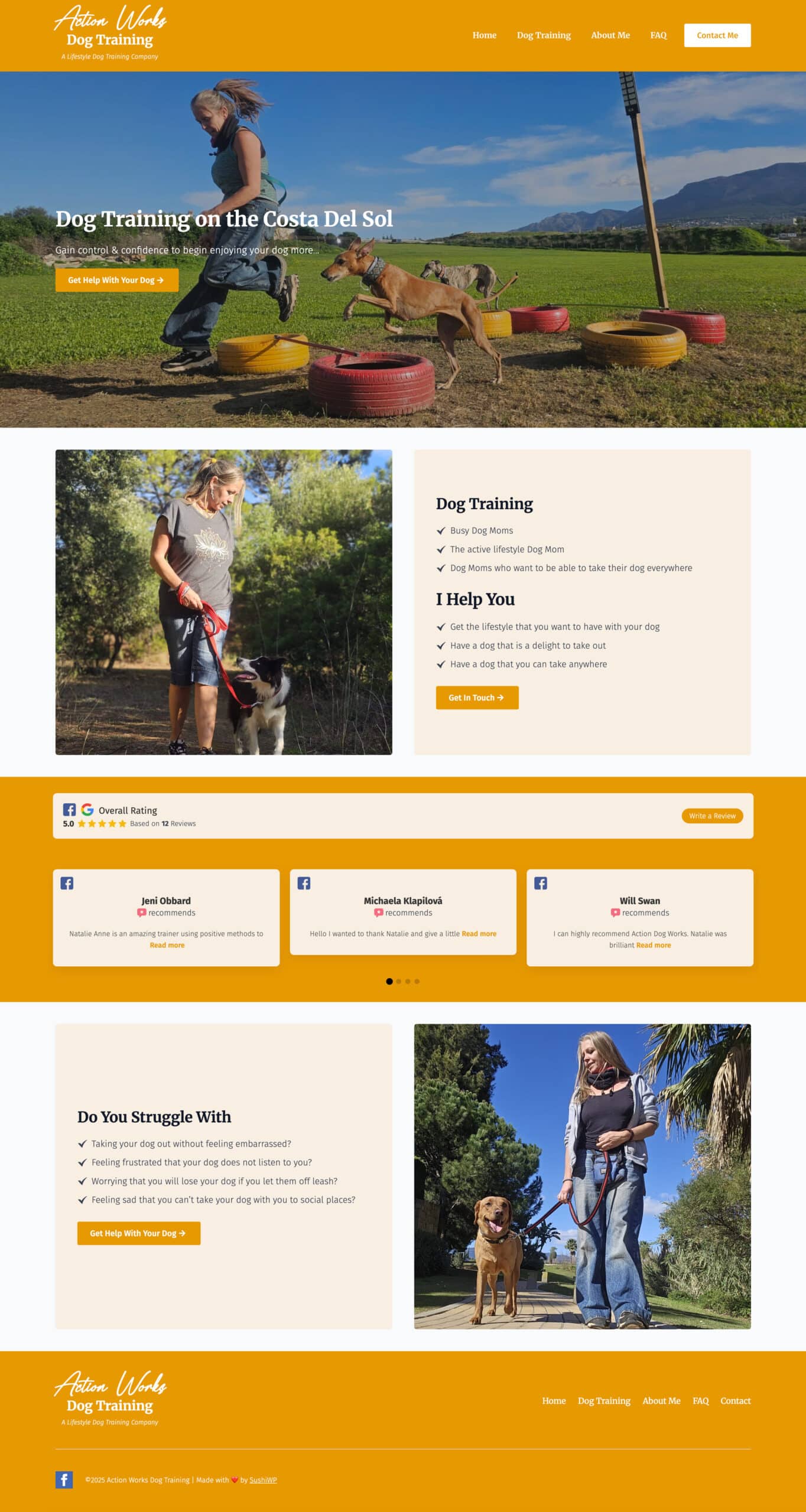 action works dog training screen